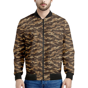 Desert Tiger Stripe Camouflage Print Men's Bomber Jacket