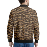 Desert Tiger Stripe Camouflage Print Men's Bomber Jacket