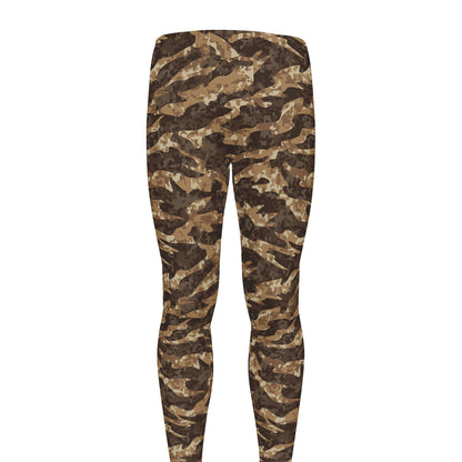 Desert Tiger Stripe Camouflage Print Men's leggings