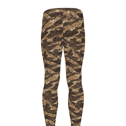 Desert Tiger Stripe Camouflage Print Men's leggings
