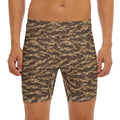 Desert Tiger Stripe Camouflage Print Men's Long Boxer Briefs