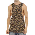 Desert Tiger Stripe Camouflage Print Men's Muscle Tank Top
