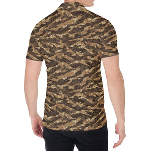 Desert Tiger Stripe Camouflage Print Men's Shirt