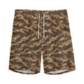 Desert Tiger Stripe Camouflage Print Men's Athletic Shorts