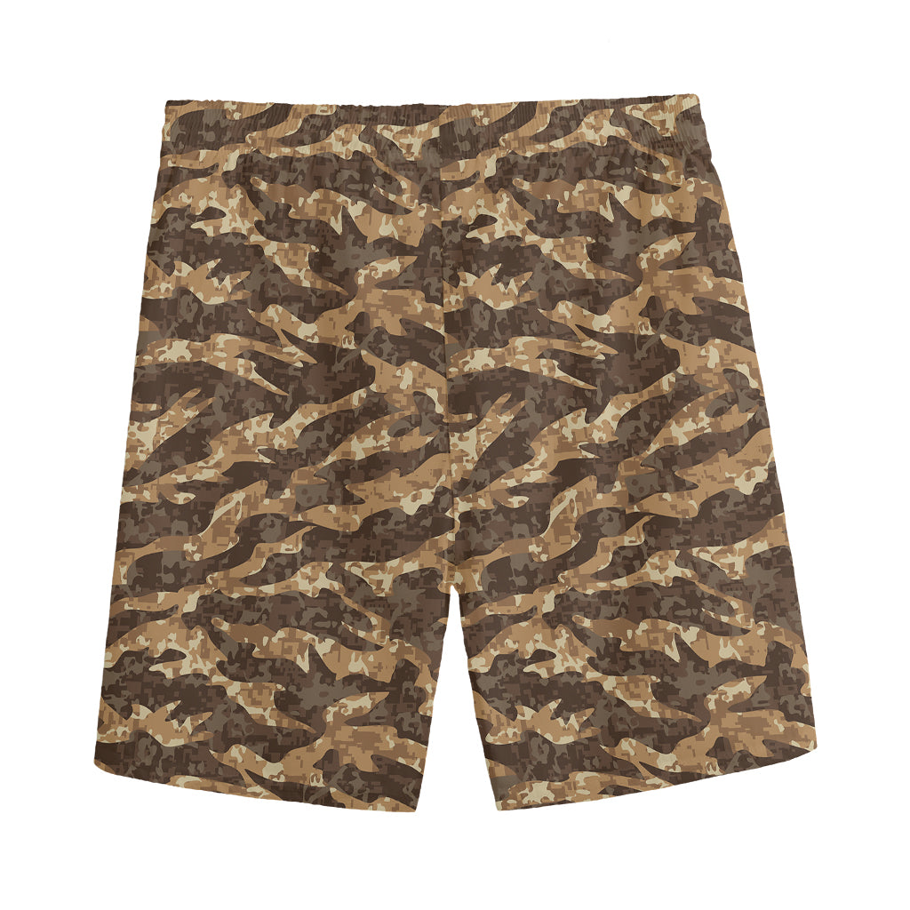 Desert Tiger Stripe Camouflage Print Men's Sports Shorts