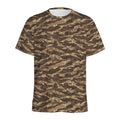 Desert Tiger Stripe Camouflage Print Men's Athletic T-Shirt