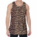 Desert Tiger Stripe Camouflage Print Men's Velvet Tank Top