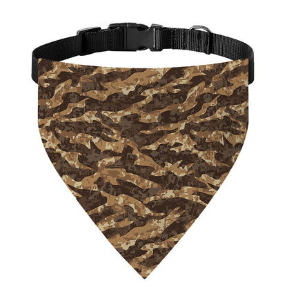 Desert Tiger Stripe Camouflage Print Over The Collar Dog Bandana