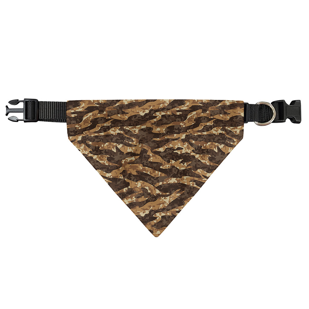 Desert Tiger Stripe Camouflage Print Over The Collar Dog Bandana