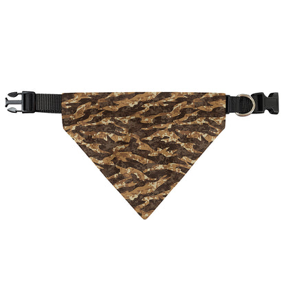 Desert Tiger Stripe Camouflage Print Over The Collar Dog Bandana