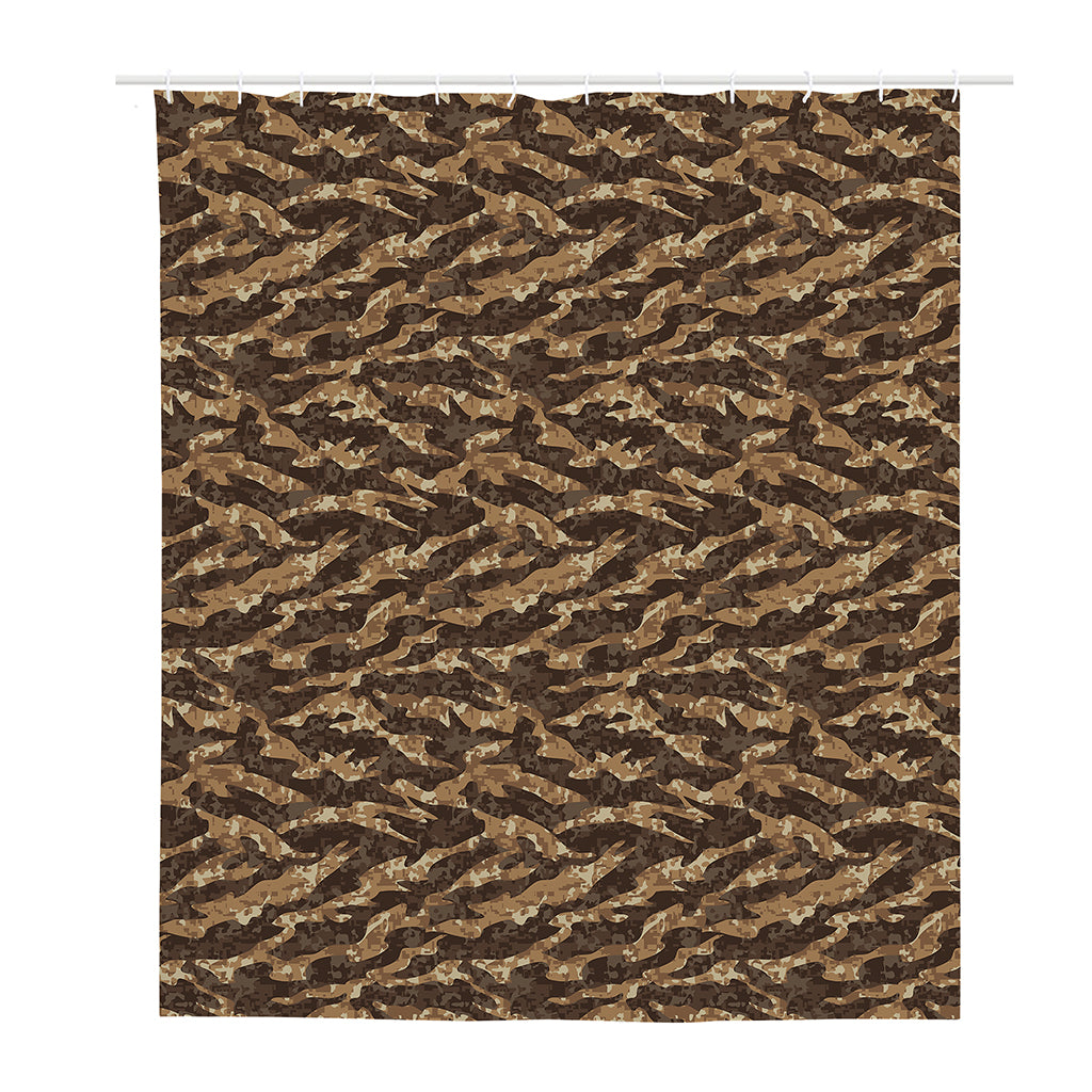 Desert Tiger Stripe Camouflage Print Polyester Shower Curtain