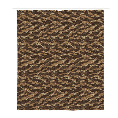 Desert Tiger Stripe Camouflage Print Polyester Shower Curtain