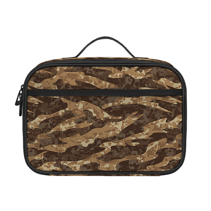 Desert Tiger Stripe Camouflage Print Portable Lunch Bag
