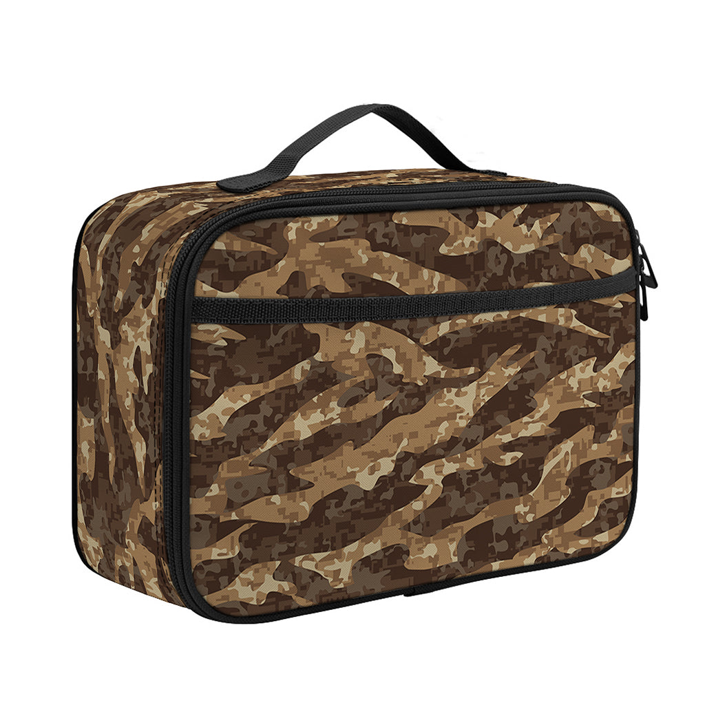Desert Tiger Stripe Camouflage Print Portable Lunch Bag