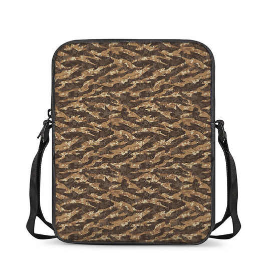 Desert Tiger Stripe Camouflage Print Rectangular Crossbody Bag