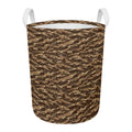 Desert Tiger Stripe Camouflage Print Round Laundry Basket