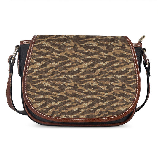 Desert Tiger Stripe Camouflage Print Saddle Bag
