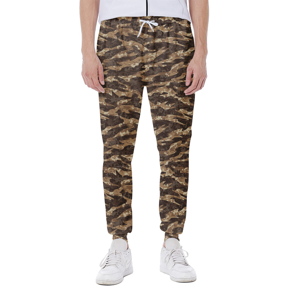 Desert Tiger Stripe Camouflage Print Scuba Joggers