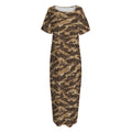 Desert Tiger Stripe Camouflage Print Short Sleeve Long Nightdress