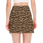 Desert Tiger Stripe Camouflage Print Side Slit Mini Skirt