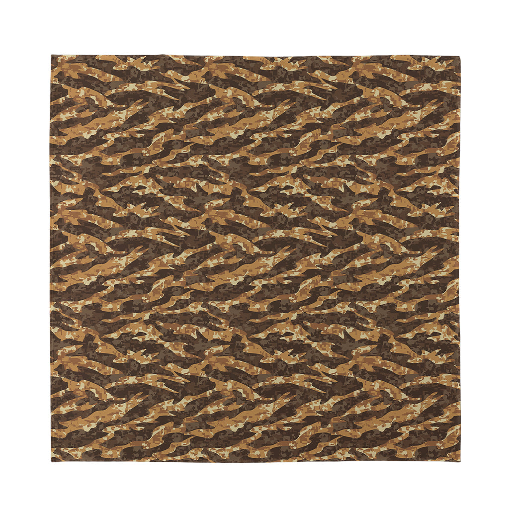 Desert Tiger Stripe Camouflage Print Silk Bandana