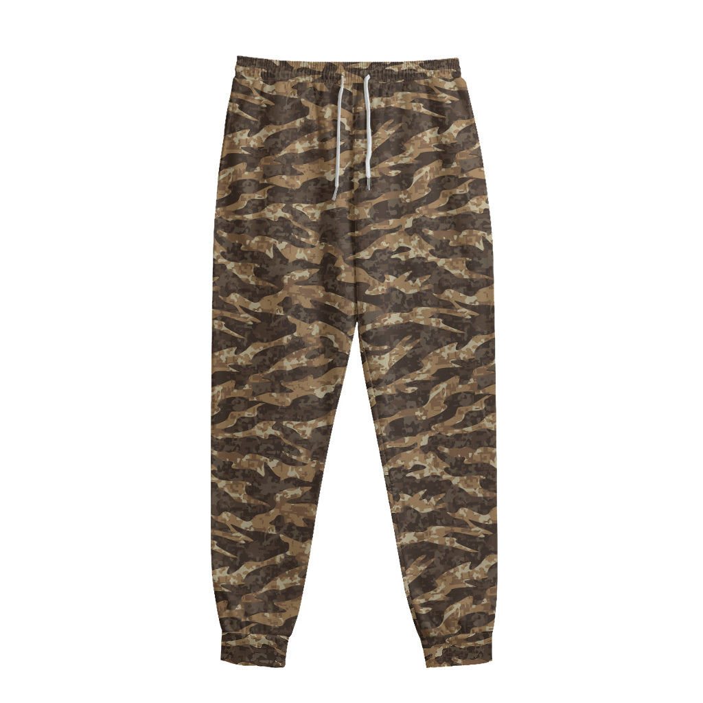 Desert Tiger Stripe Camouflage Print Sweatpants