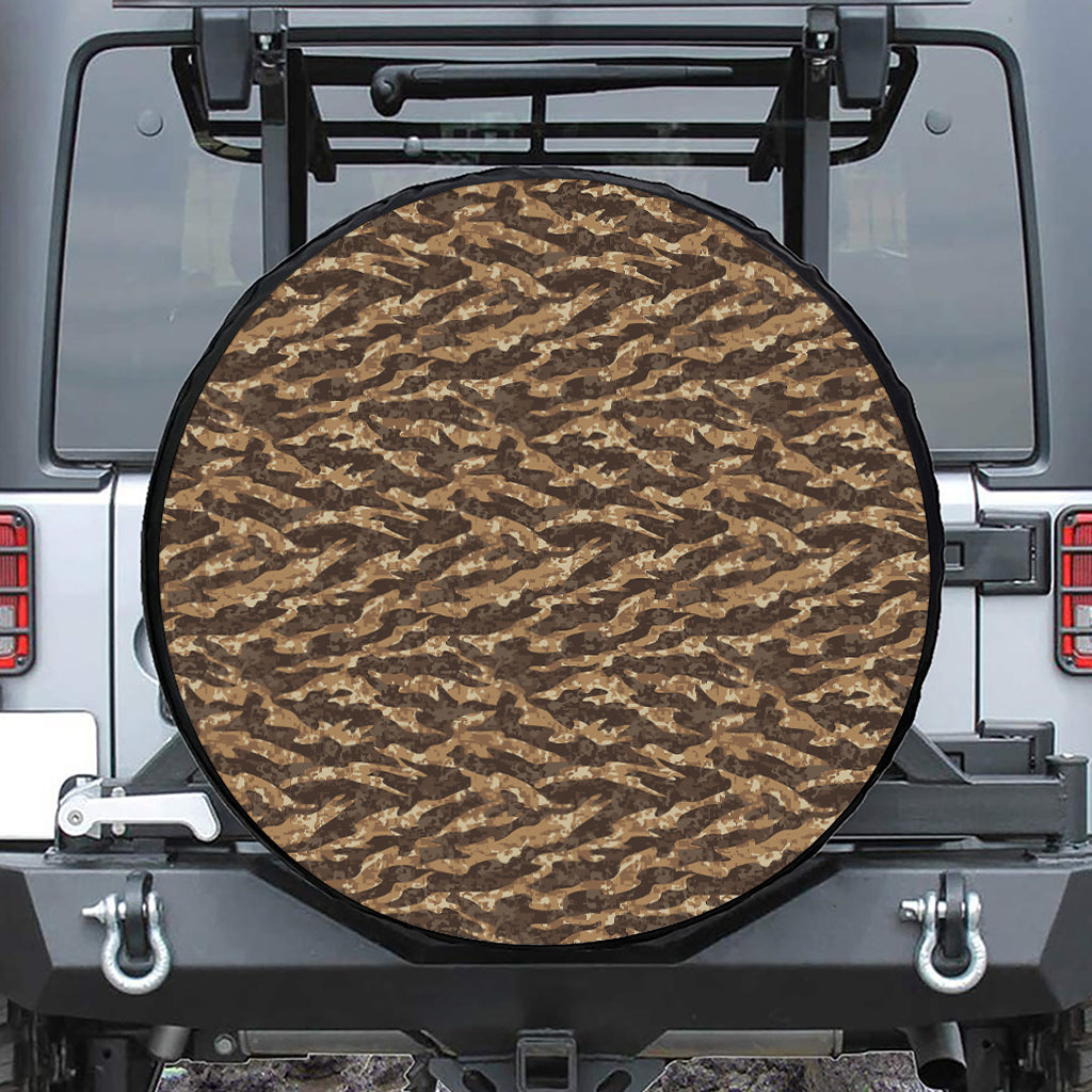 Desert Tiger Stripe Camouflage Print Tire Cover