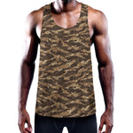 Desert Tiger Stripe Camouflage Print Training Tank Top