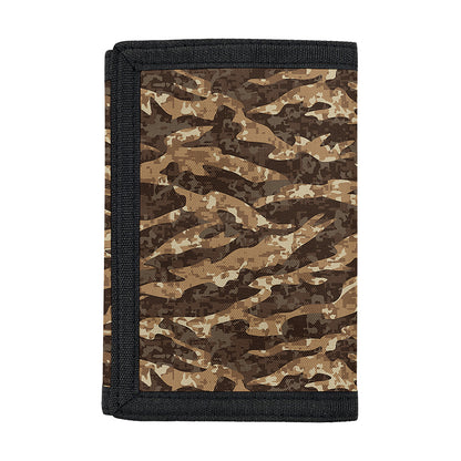 Desert Tiger Stripe Camouflage Print Trifold Wallet