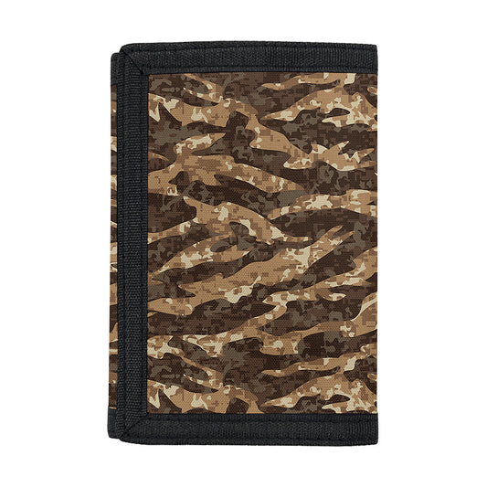 Desert Tiger Stripe Camouflage Print Trifold Wallet