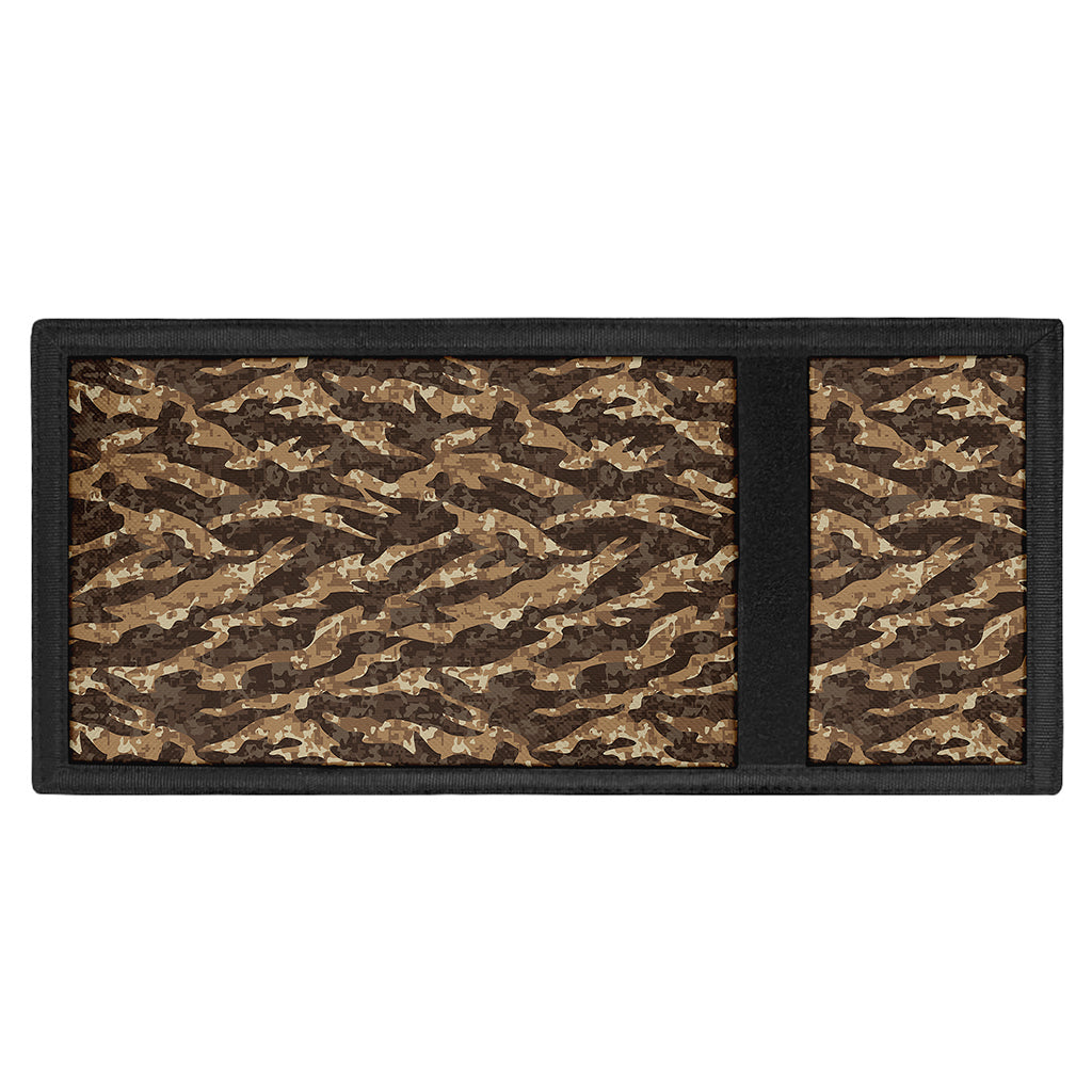 Desert Tiger Stripe Camouflage Print Trifold Wallet