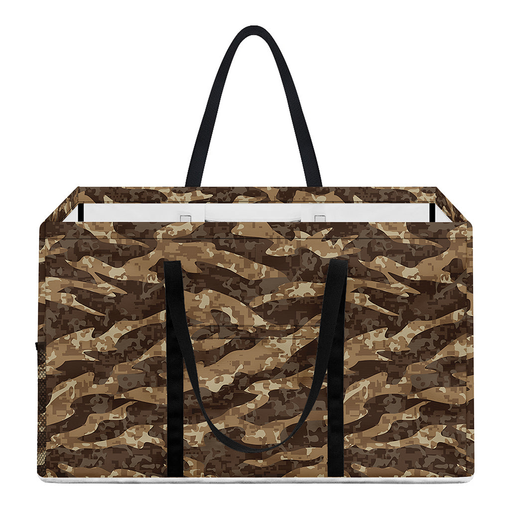 Desert Tiger Stripe Camouflage Print Utility Tote Bag