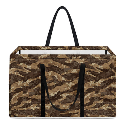 Desert Tiger Stripe Camouflage Print Utility Tote Bag