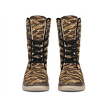 Desert Tiger Stripe Camouflage Print Winter Boots