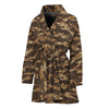 Desert Tiger Stripe Camouflage Print Women's Bathrobe