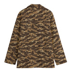 Desert Tiger Stripe Camouflage Print Women's Blazer