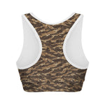 Desert Tiger Stripe Camouflage Print Women's Sports Bra