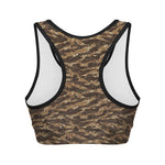 Desert Tiger Stripe Camouflage Print Women's Sports Bra