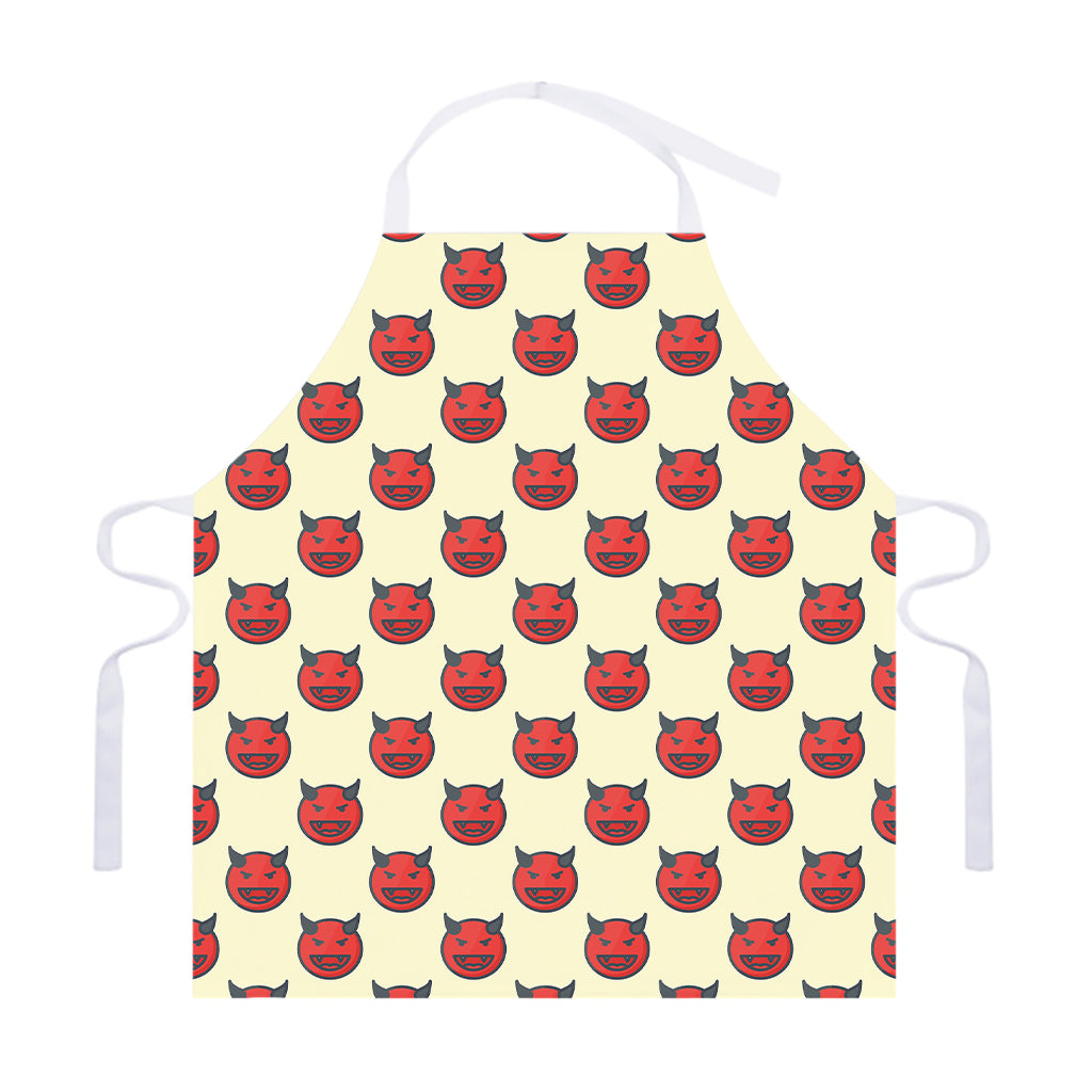 Devil Emoji Pattern Print Adjustable Apron