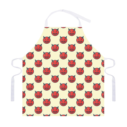 Devil Emoji Pattern Print Adjustable Apron