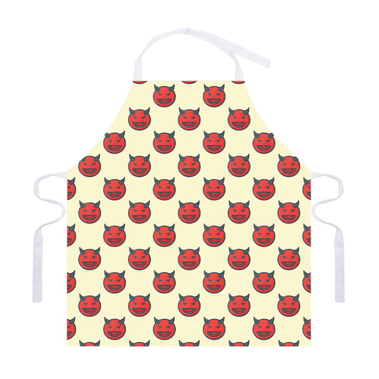 Devil Emoji Pattern Print Adjustable Apron