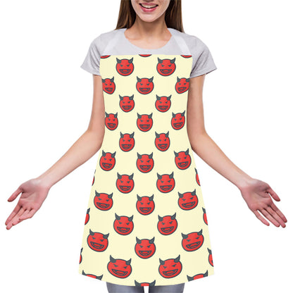 Devil Emoji Pattern Print Adjustable Apron