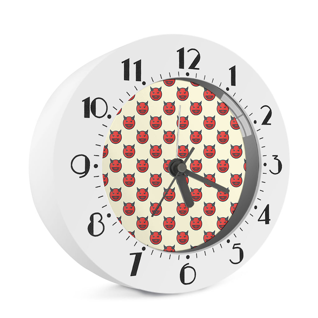 Devil Emoji Pattern Print Alarm Clock