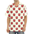 Devil Emoji Pattern Print Aloha Shirt