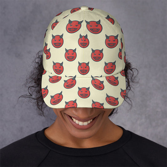 Devil Emoji Pattern Print Baseball Cap