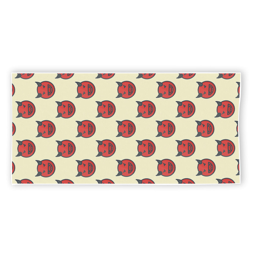 Devil Emoji Pattern Print Beach Towel