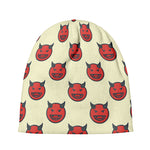Devil Emoji Pattern Print Beanie