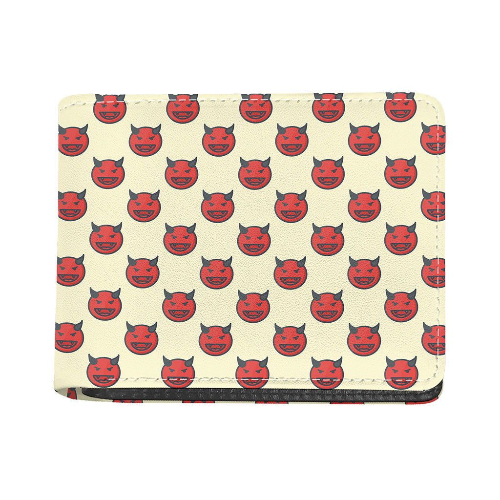 Devil Emoji Pattern Print Bifold Wallet