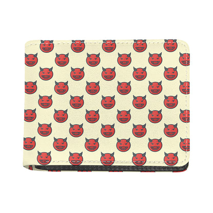 Devil Emoji Pattern Print Bifold Wallet