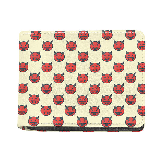 Devil Emoji Pattern Print Bifold Wallet
